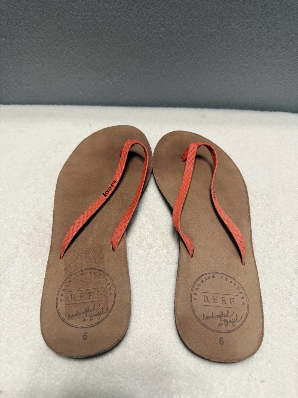 Reef Flip Flop Sandals s6 Women’s Brown/Orange - Picture 5 of 8